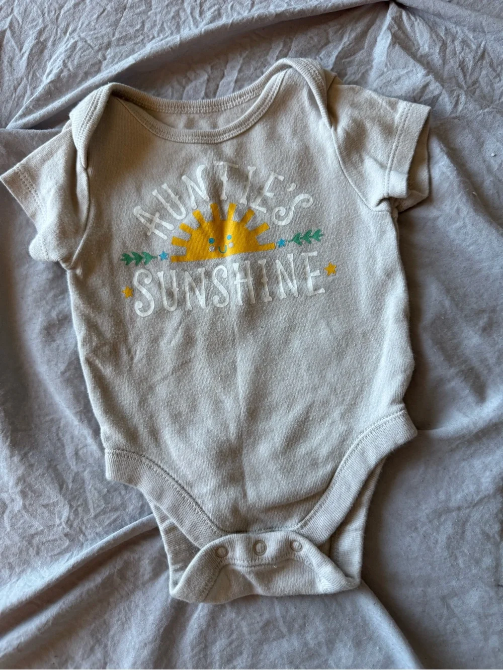 Old Navy Auntie's Sunshine Beige Baby One-Piece Bodysuit
